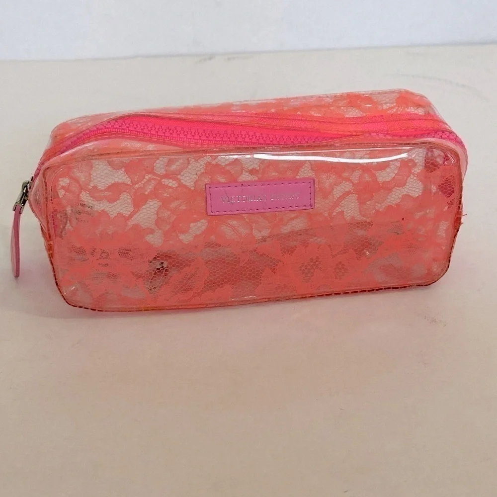 Jelly Lace Small Cosmetics Bag Victoria’s Secret peach color